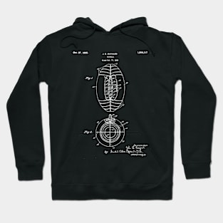 American Football Patent - Football Art - Black Chalkboard Hoodie